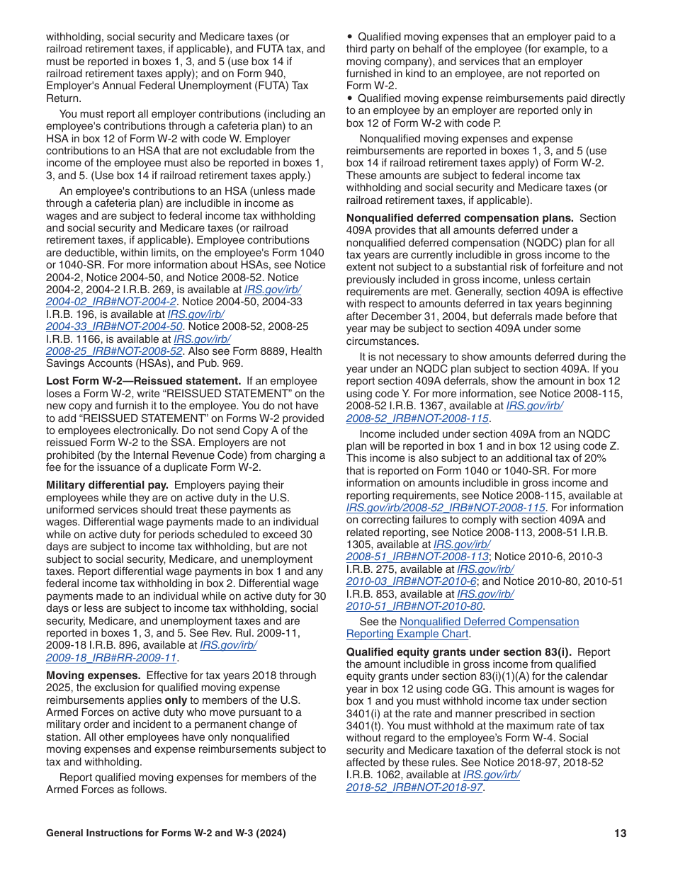 Instructions for IRS Form W-2, W-3, Page 13