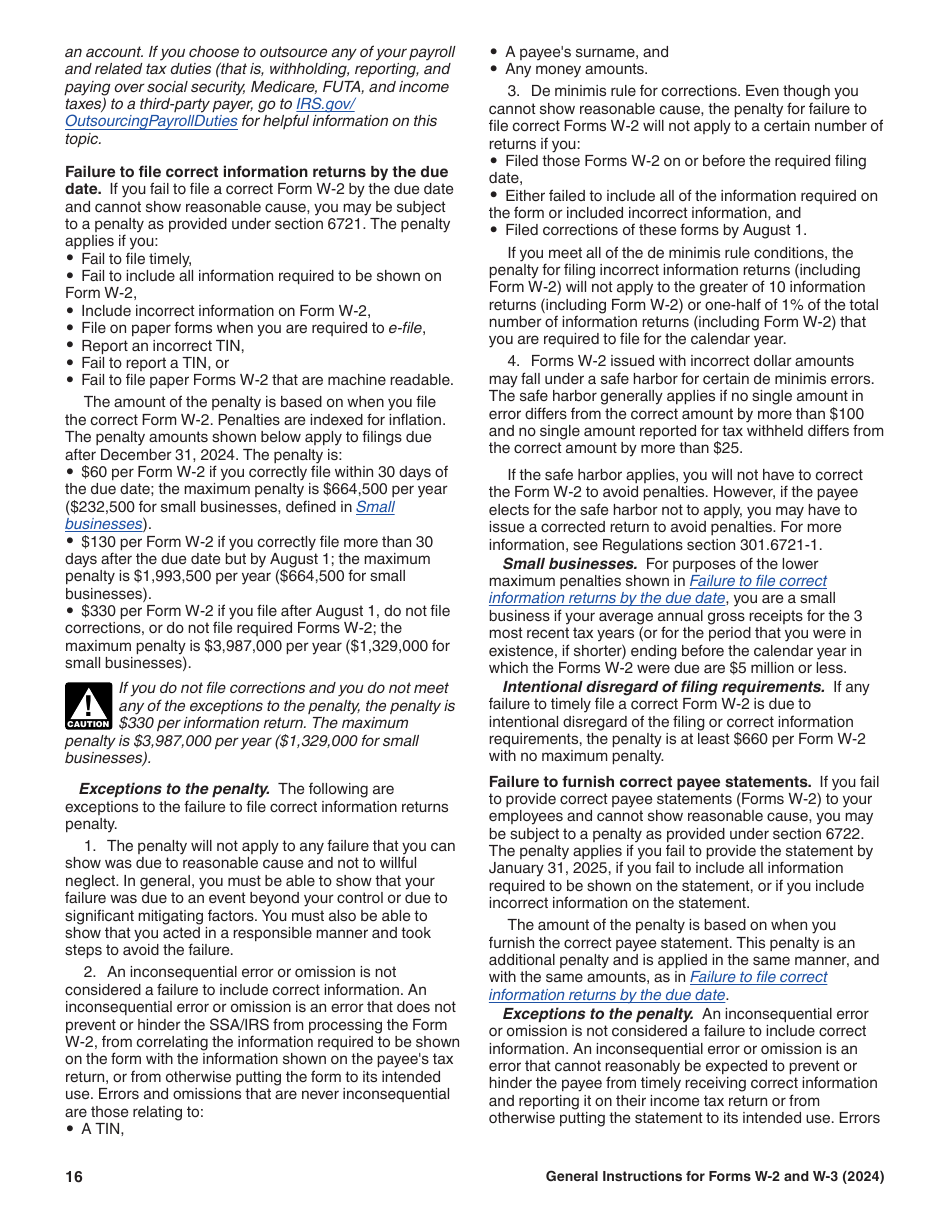 Instructions for IRS Form W-2, W-3, Page 16