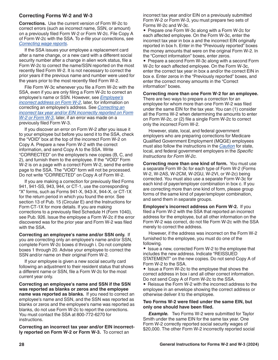 Instructions for IRS Form W-2, W-3, Page 28