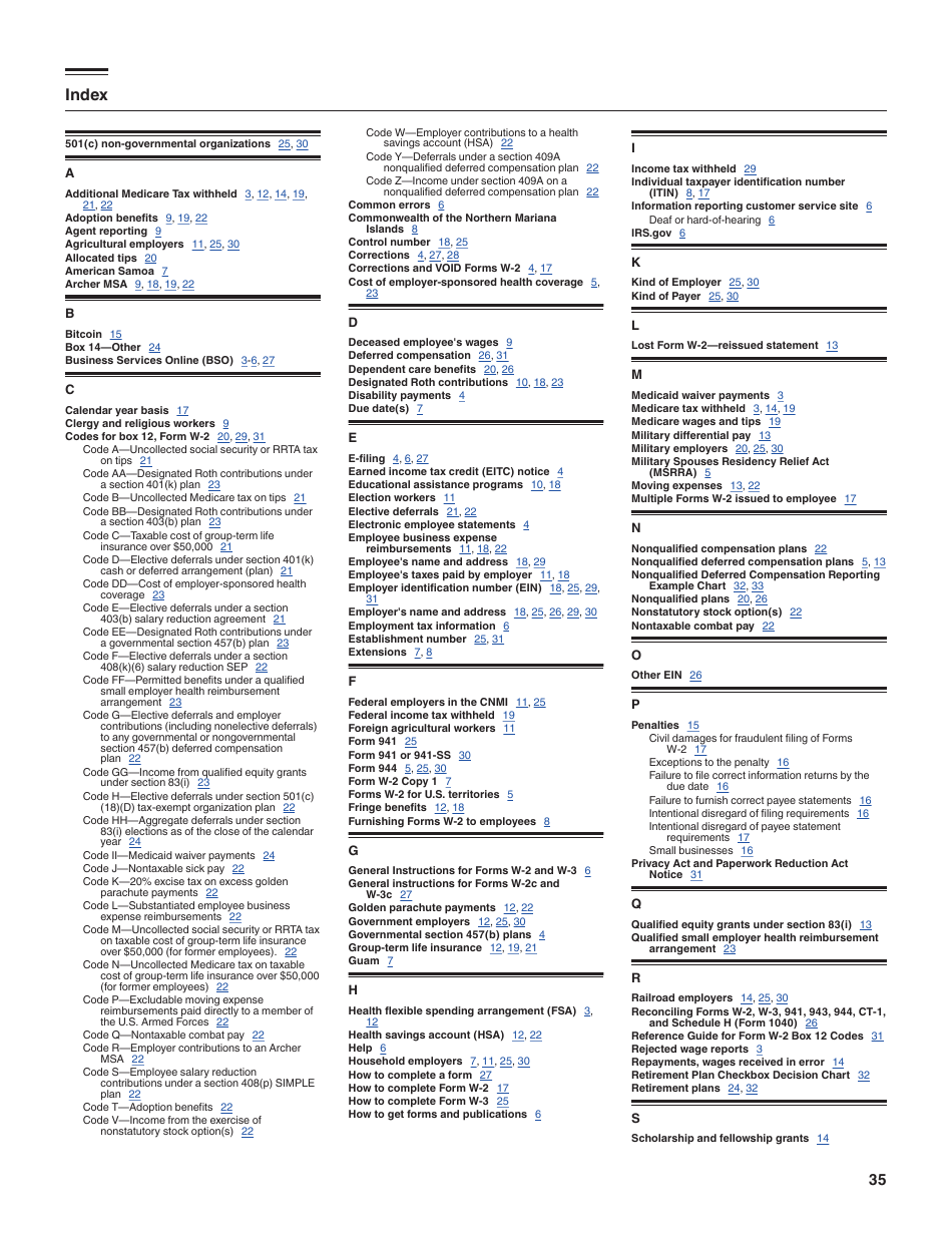 Instructions for IRS Form W-2, W-3, Page 35