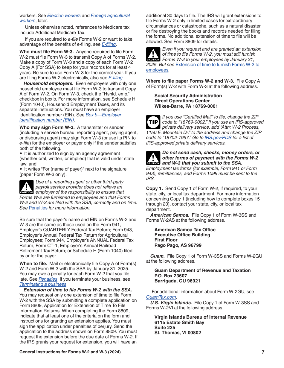 Instructions for IRS Form W-2, W-3, Page 7