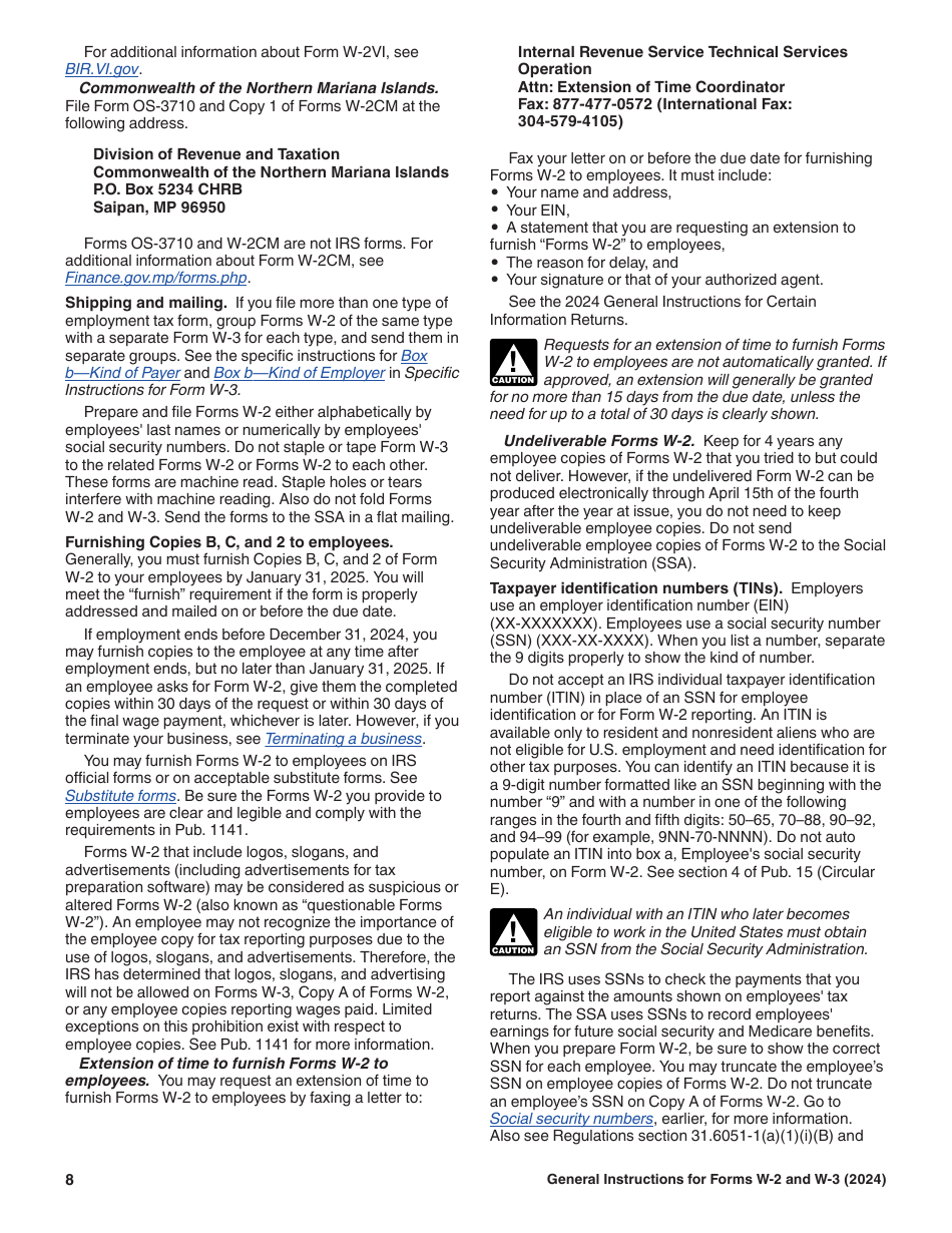 Instructions for IRS Form W-2, W-3, Page 8
