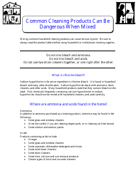 Document preview: Common Cleaning Products Can Be Dangerous When Mixed - Utah