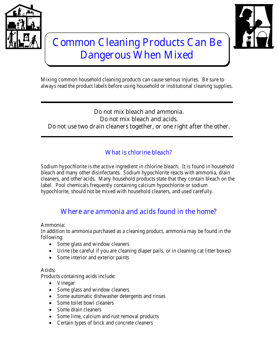 Common Cleaning Products Can Be Dangerous When Mixed - Utah, Page 1