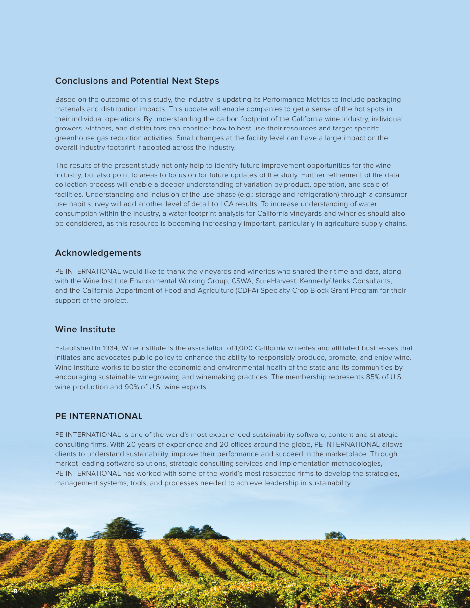 California Wines Carbon Footprint - Study Objectives, Results and Recommendations for Continuous Improvement, Page 8