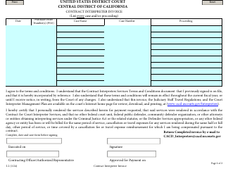 Form I-2 Contract Interpreter Invoice - California, Page 2