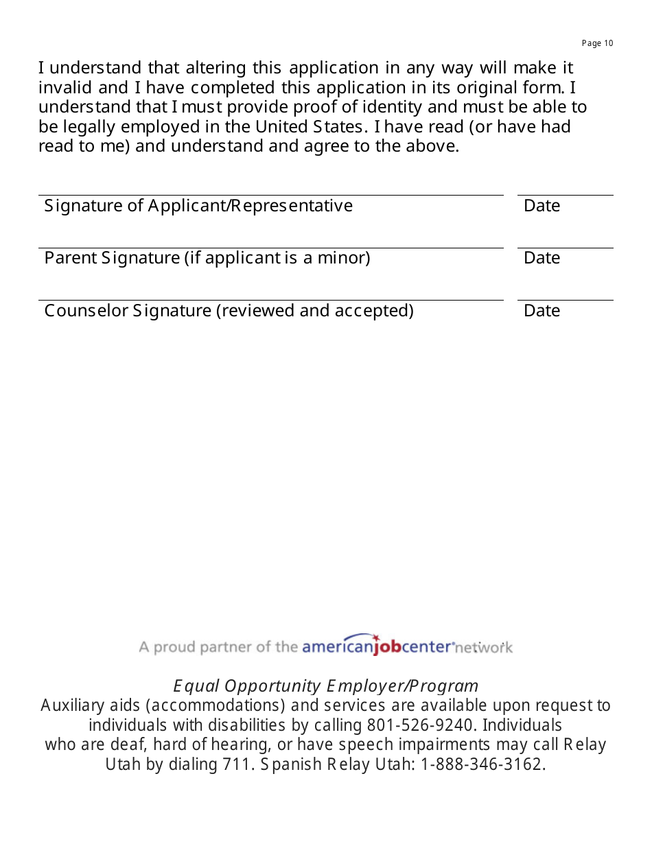 Form DWS-USOR4-16PT Vocational Rehabilitation Application and Release of Information - Large Print - Utah, Page 10