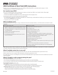 Document preview: Instructions for Form CRP Certificate of Rent Paid (Crp) - Minnesota