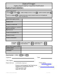 Document preview: Form 125614 Agency Real Property Acquisition Notification - Oregon