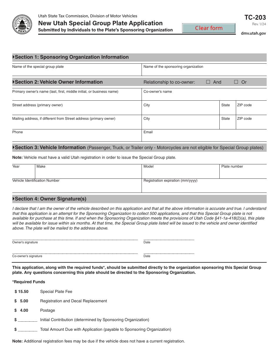 Form Tc 203 Fill Out Sign Online And Download Fillable Pdf Utah Templateroller 3759