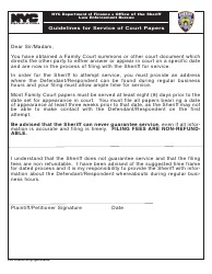 Form SH-0609 Service of Process Intake - New York City, Page 2