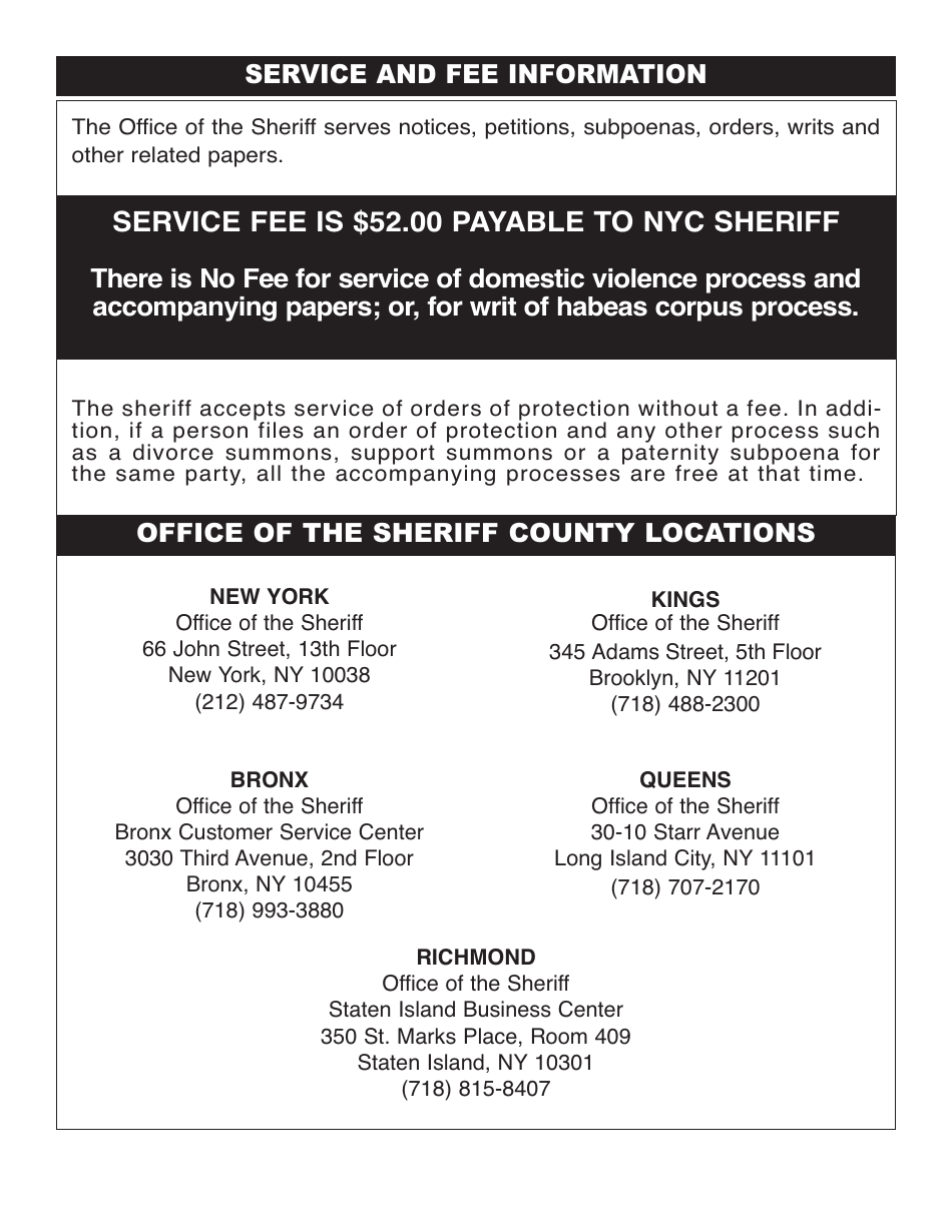 Form SH-0609 Service of Process Intake - New York City, Page 3