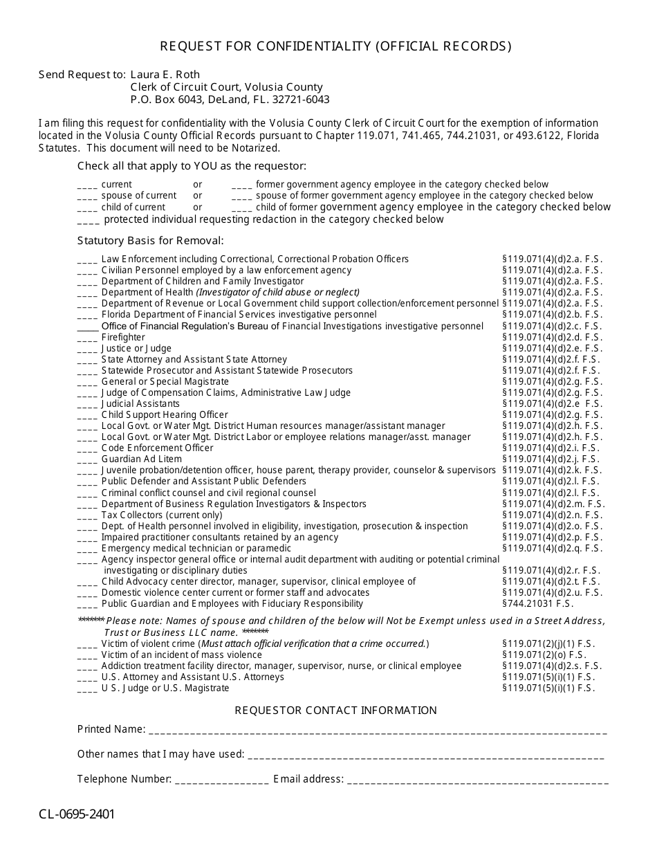 Form CL06952401 Fill Out, Sign Online and Download Printable PDF