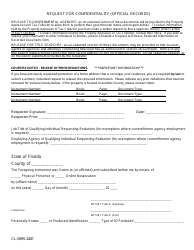 Form CL-0695-2401 Request for Confidentiality (Official Records) - Volusia County, Florida, Page 3