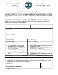 Document preview: Temporary Transitional Work Assignment Agreement - City and County of San Francisco, California