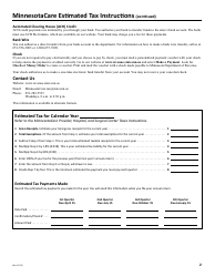 Minnesotacare Estimated Tax Instructions - Provider Tax - Minnesota, Page 2