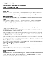 Minnesotacare Estimated Tax Instructions - Legend Drug Use Tax - Minnesota