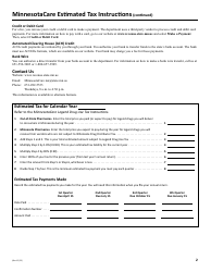 Minnesotacare Estimated Tax Instructions - Legend Drug Use Tax - Minnesota, Page 2