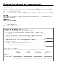 Minnesotacare Estimated Tax Instructions - Wholesale Drug Distributor Tax - Minnesota, Page 2