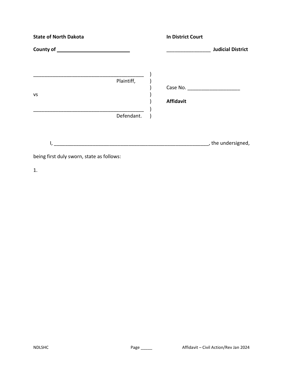 North Dakota Affidavit Download Printable PDF 2019 — 2024 | Templateroller