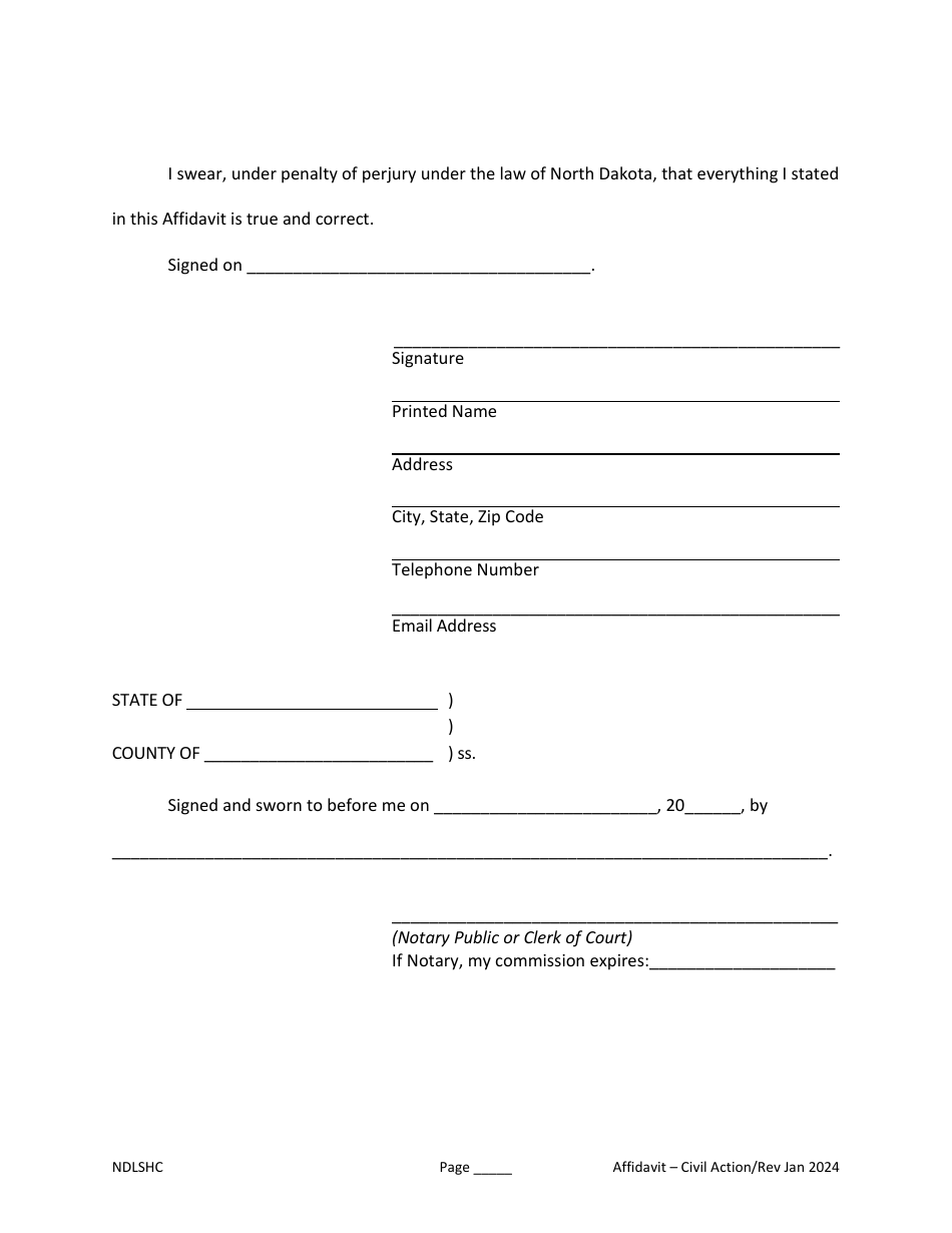 Affidavit - North Dakota, Page 5