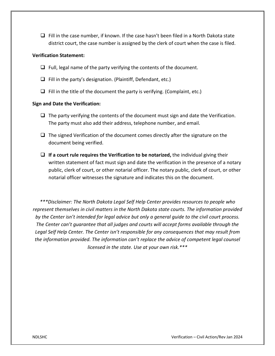 Verification - North Dakota, Page 2