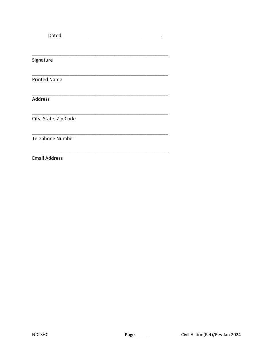 Caption and Signature Form (Petition) - North Dakota, Page 5