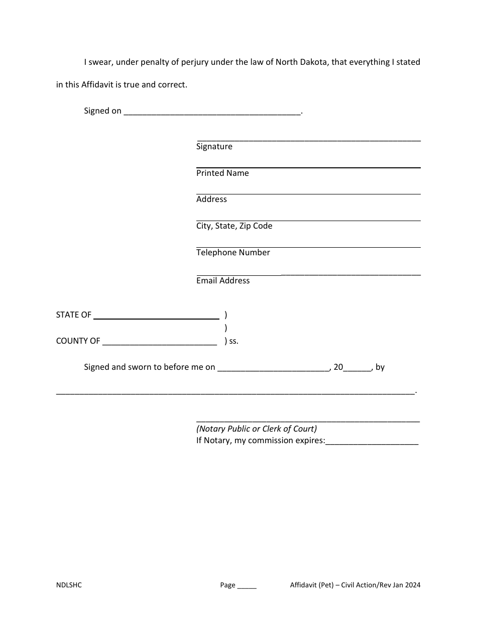 Affidavit (Petition) - North Dakota, Page 5
