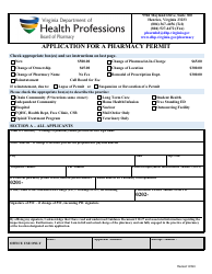 Application for a Pharmacy Permit - Virginia, Page 2
