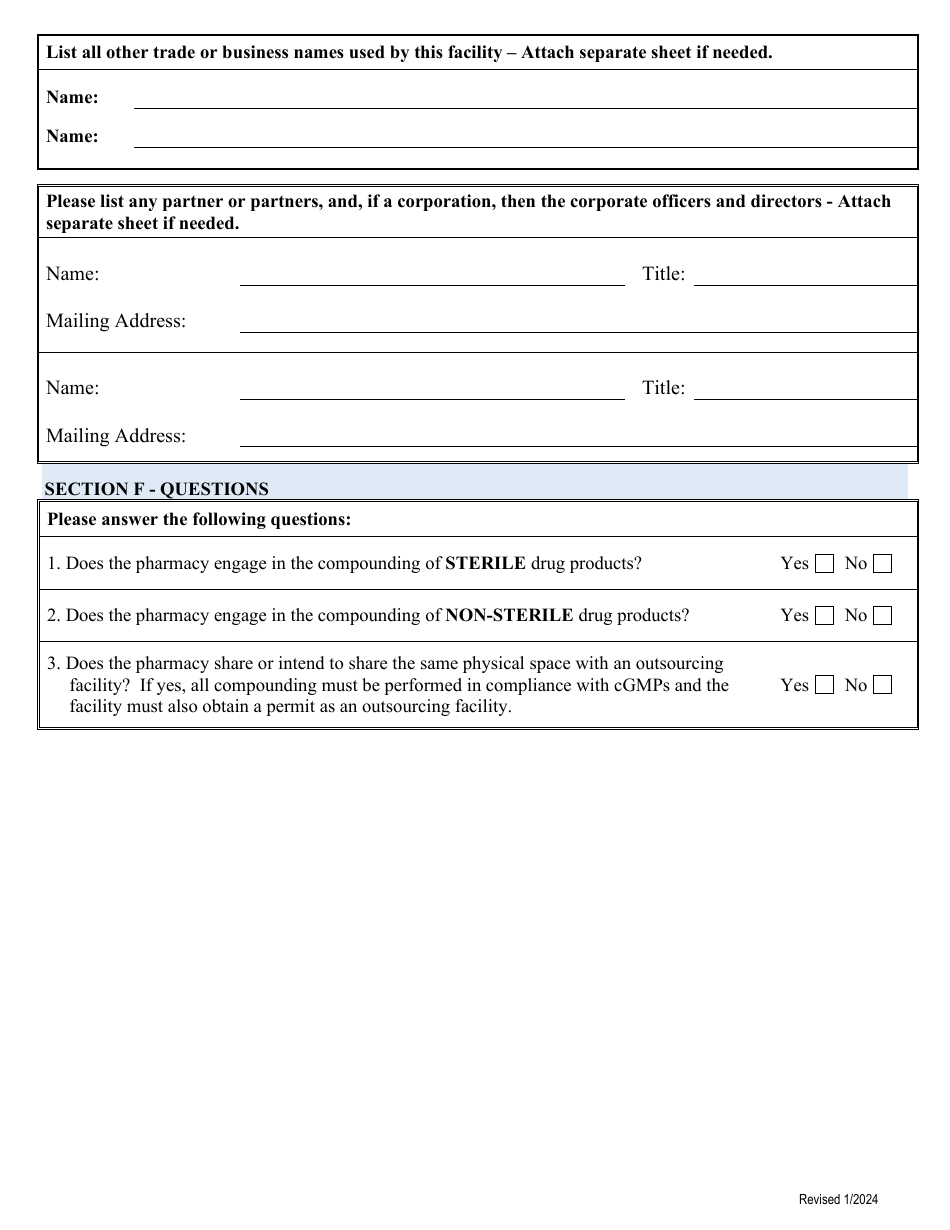 Application for a Pharmacy Permit - Virginia, Page 4