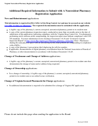 Document preview: Application for a Non-resident Pharmacy Registration - Virginia