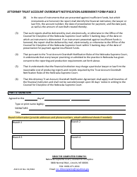 Form ASD3:22 Attorney Trust Account Overdraft Notification Agreement Form - Nebraska, Page 2