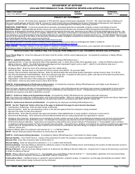 DD Form 2906 Civilian Performance Plan, Progress Review and Appraisal