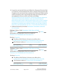 Form DC19:2 Petition and Affidavit to Obtain Harassment Protection Order - Nebraska (English/Spanish), Page 8