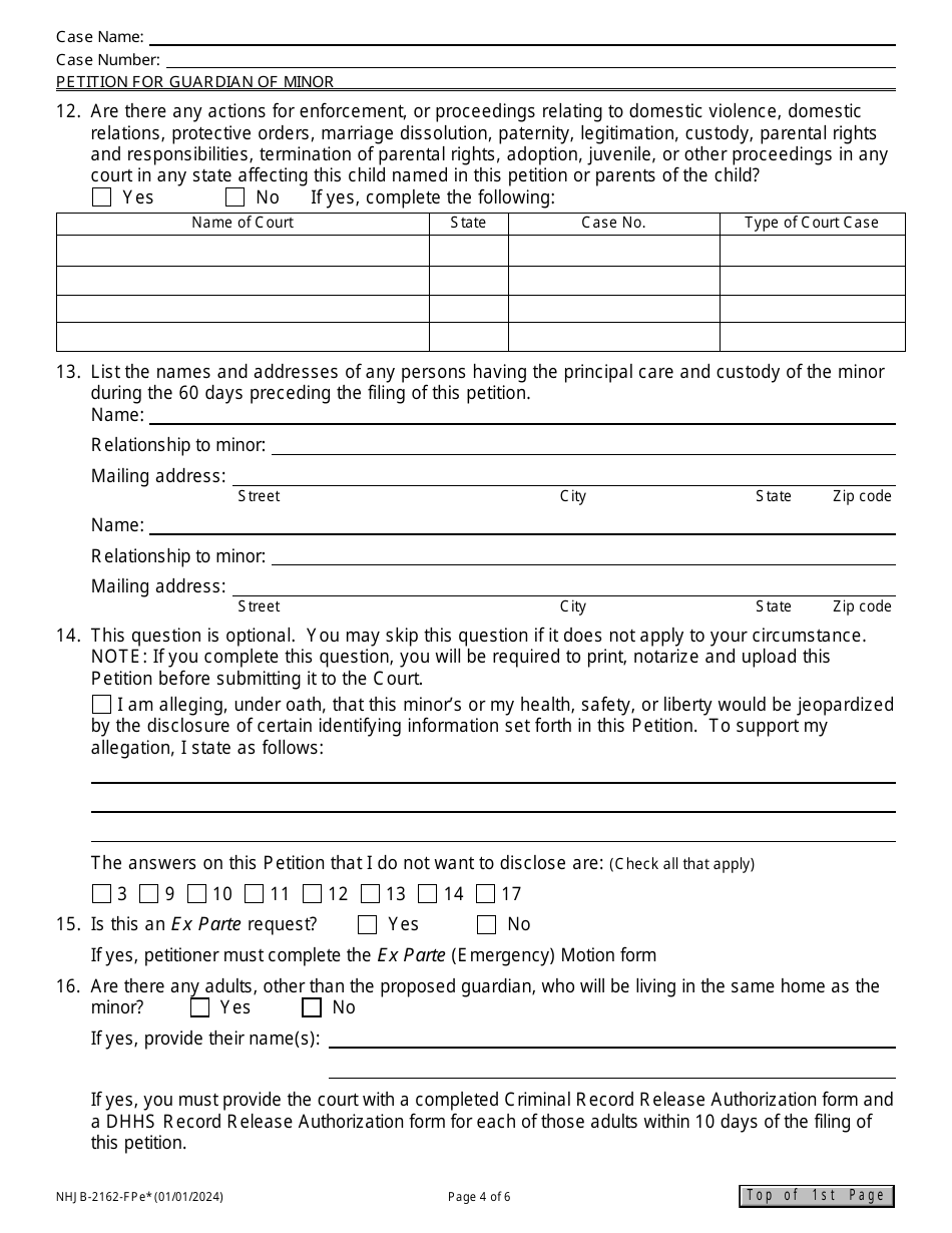 Form NHJB-2162-FPE Petition for Guardian of Minor - New Hampshire, Page 4