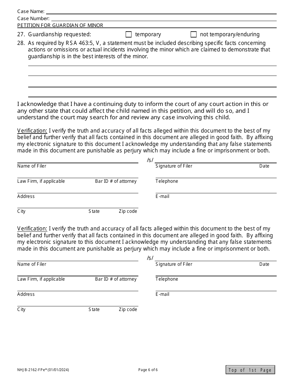 Form NHJB-2162-FPE Petition for Guardian of Minor - New Hampshire, Page 6
