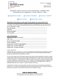 Document preview: Request for Access to the Scientific Laboratory Division (Sld) Labware Client Portal Lims - New Mexico