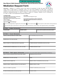 Mediation Request Form - New Mexico