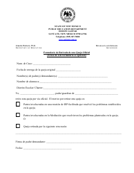 Document preview: Formulario De Retirada De Una Queja Oficial - New Mexico (Spanish)