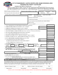 Document preview: Business Net Profit Tax Return - City of Miamisburg, Ohio, 2023
