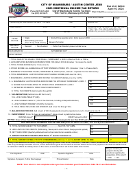 Document preview: Individual Income Tax Return - City of Miamisburg, Ohio
