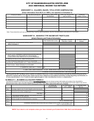 Individual Income Tax Return - City of Miamisburg, Ohio, Page 2