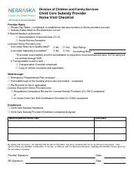 Child Care Subsidy Provider Home Inspection Checklist - Nebraska, Page 2