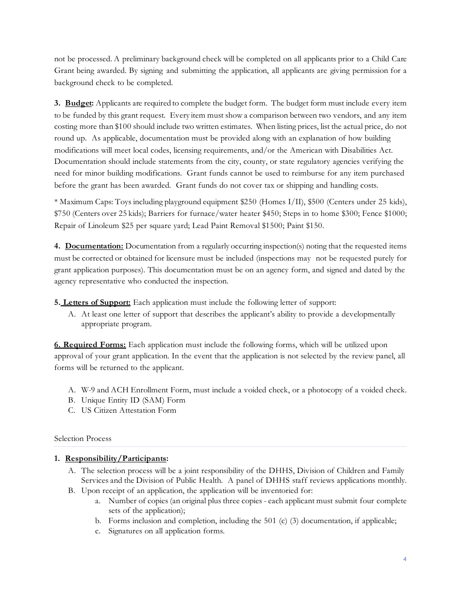 Child Care Emergency Grant Application Form - Nebraska, Page 5