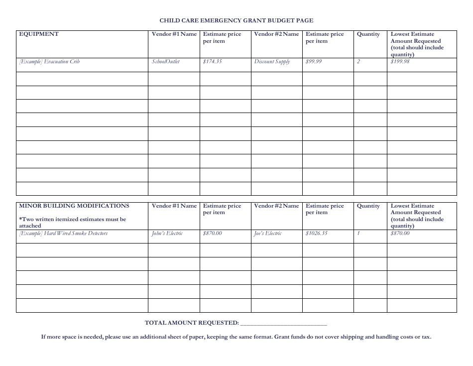 Child Care Emergency Grant Application Form - Nebraska, Page 9