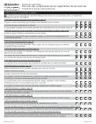 Formulario CRED-0965 Revision Del Cumplimiento De Los Reglamentos De Las Licencias - Nebraska (Spanish), Page 13