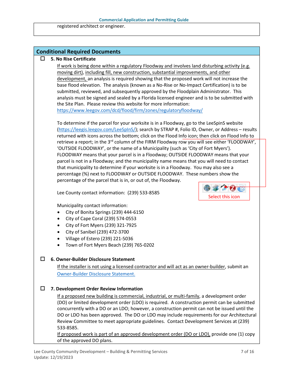 Instructions for Commercial Building Permit Application - Lee County, Florida, Page 7