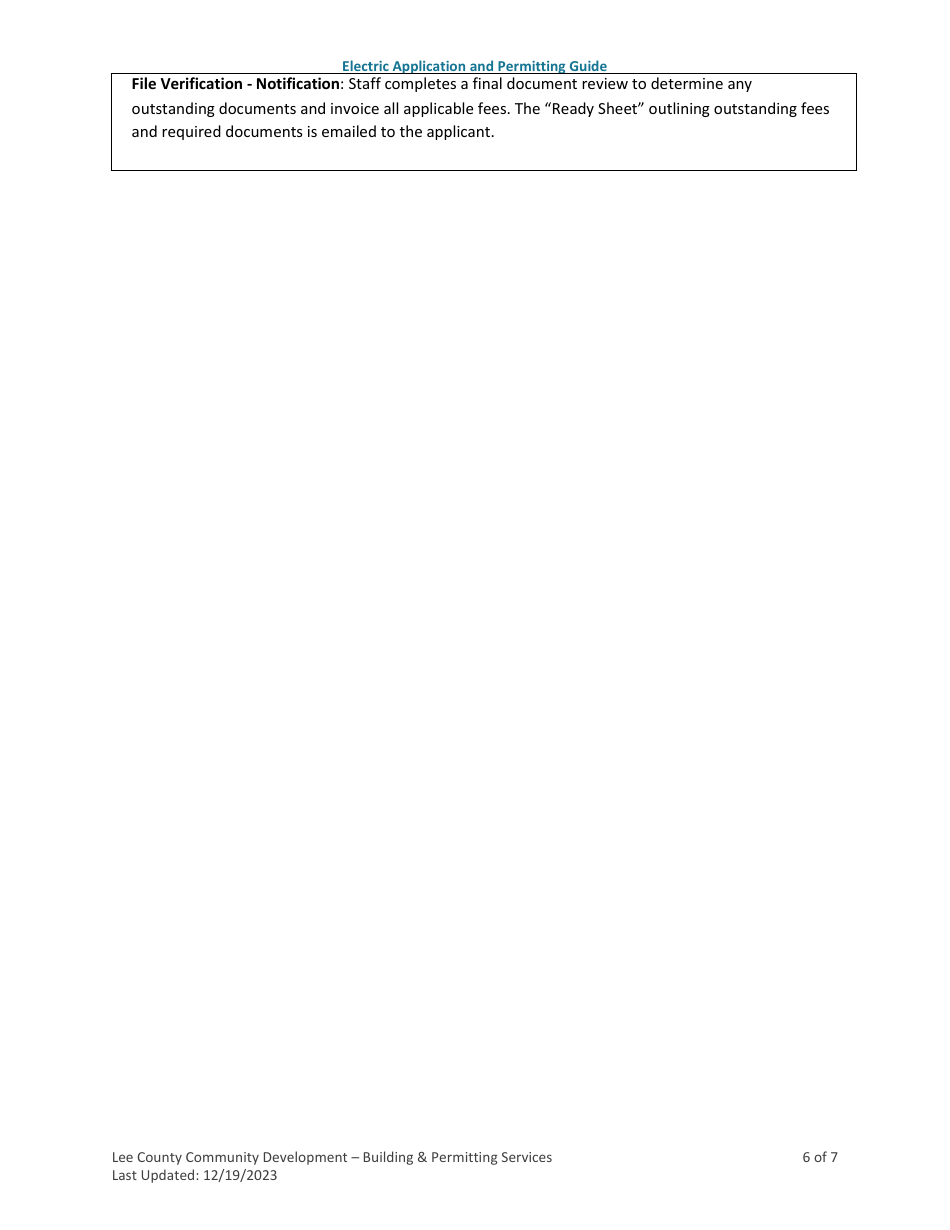 Electrical Application and Permitting Guide - Lee County, Florida, Page 6