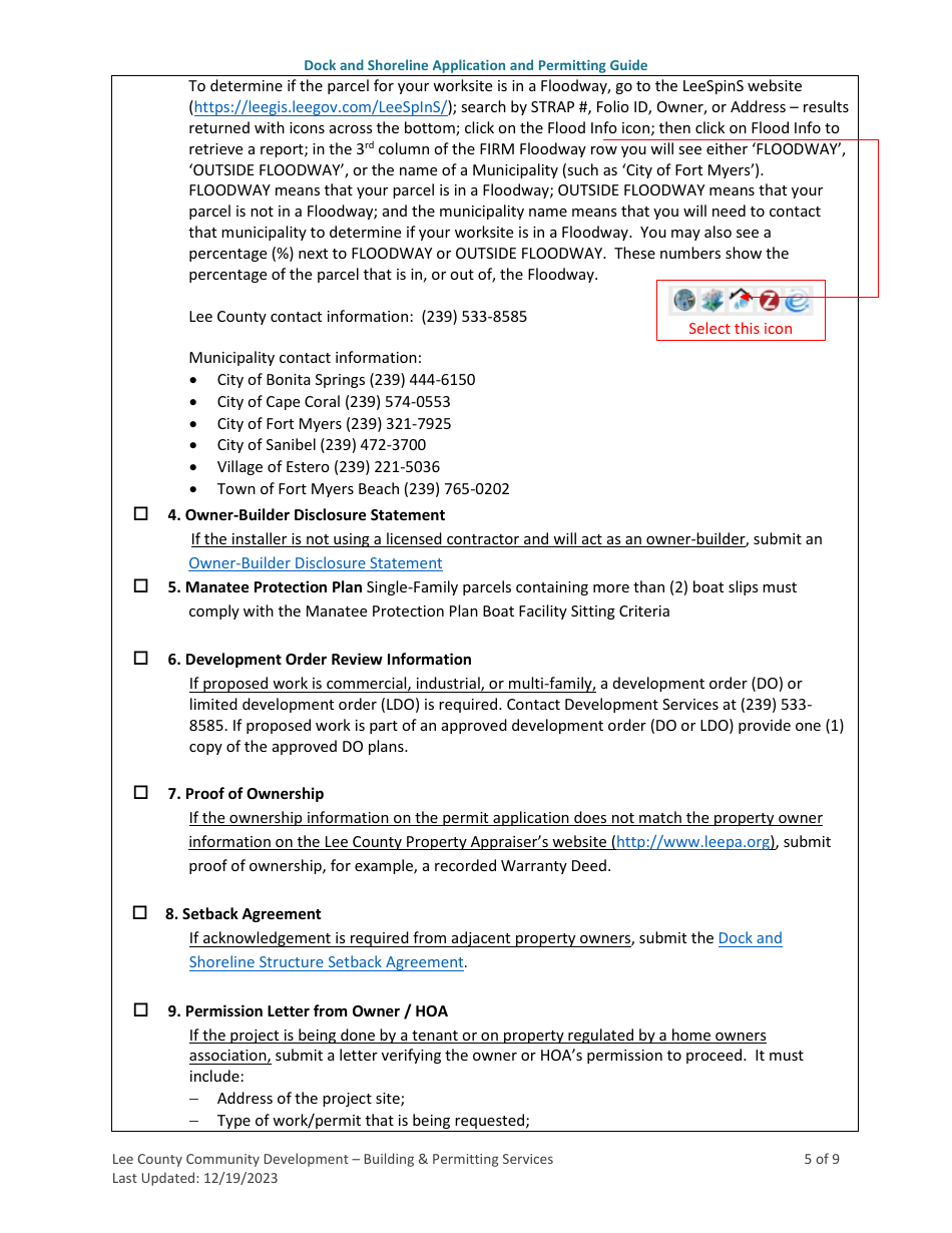 Dock and Shoreline Application and Permitting Guide - Lee County, Florida, Page 5