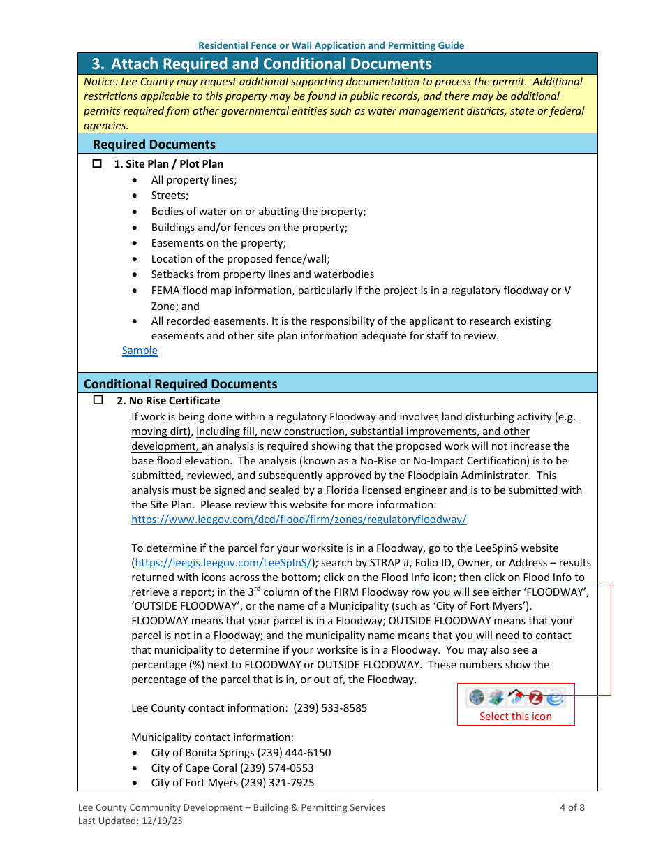Residential Fence or Wall Application and Permitting Guide - Lee County, Florida, Page 4